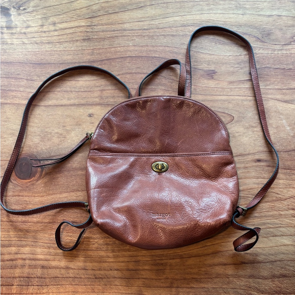 Margot brown leather backpack